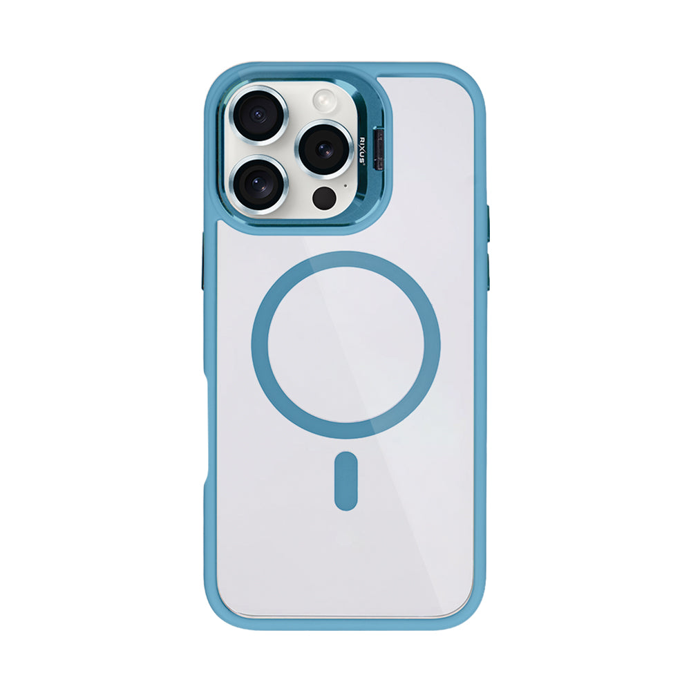 Rixus Classic 03 Case With MagSafe For iPhone 16 Pro Max Light Blue