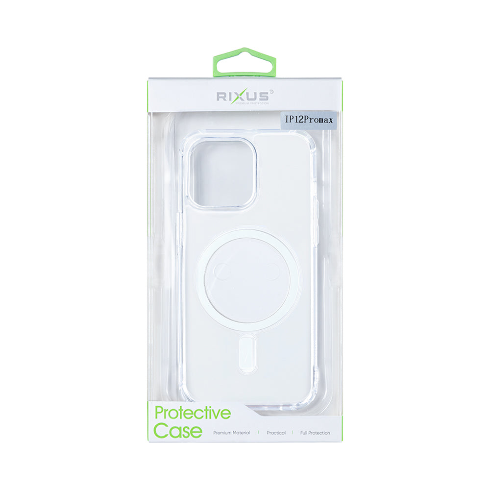 Rixus For iPhone 12 Pro Max Magnetic Clear Case