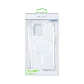 Rixus For iPhone 12 Pro Max Magnetic Clear Case