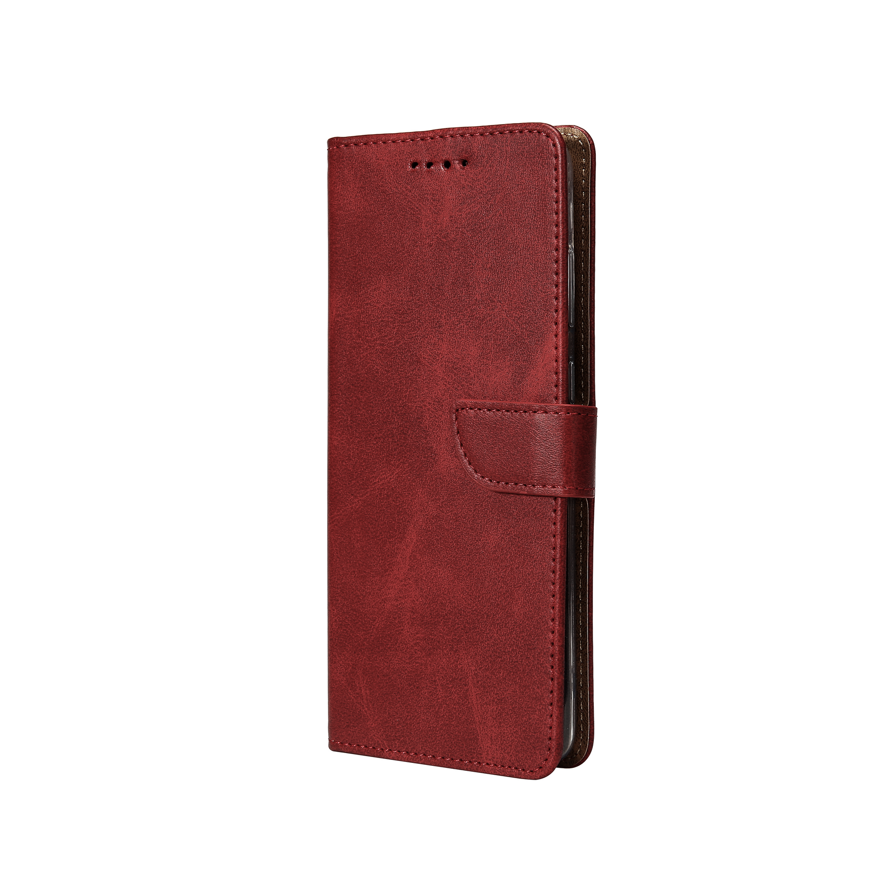 Rixus Bookcase For Samsung Galaxy S24 Ultra 5G S928B Dark Red