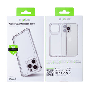 Rixus For iPhone 11 Armor-X Anti Shock Case Transparent