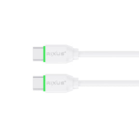 Rixus RXUC18C Fast Charging USB-C To USB-C Cable White