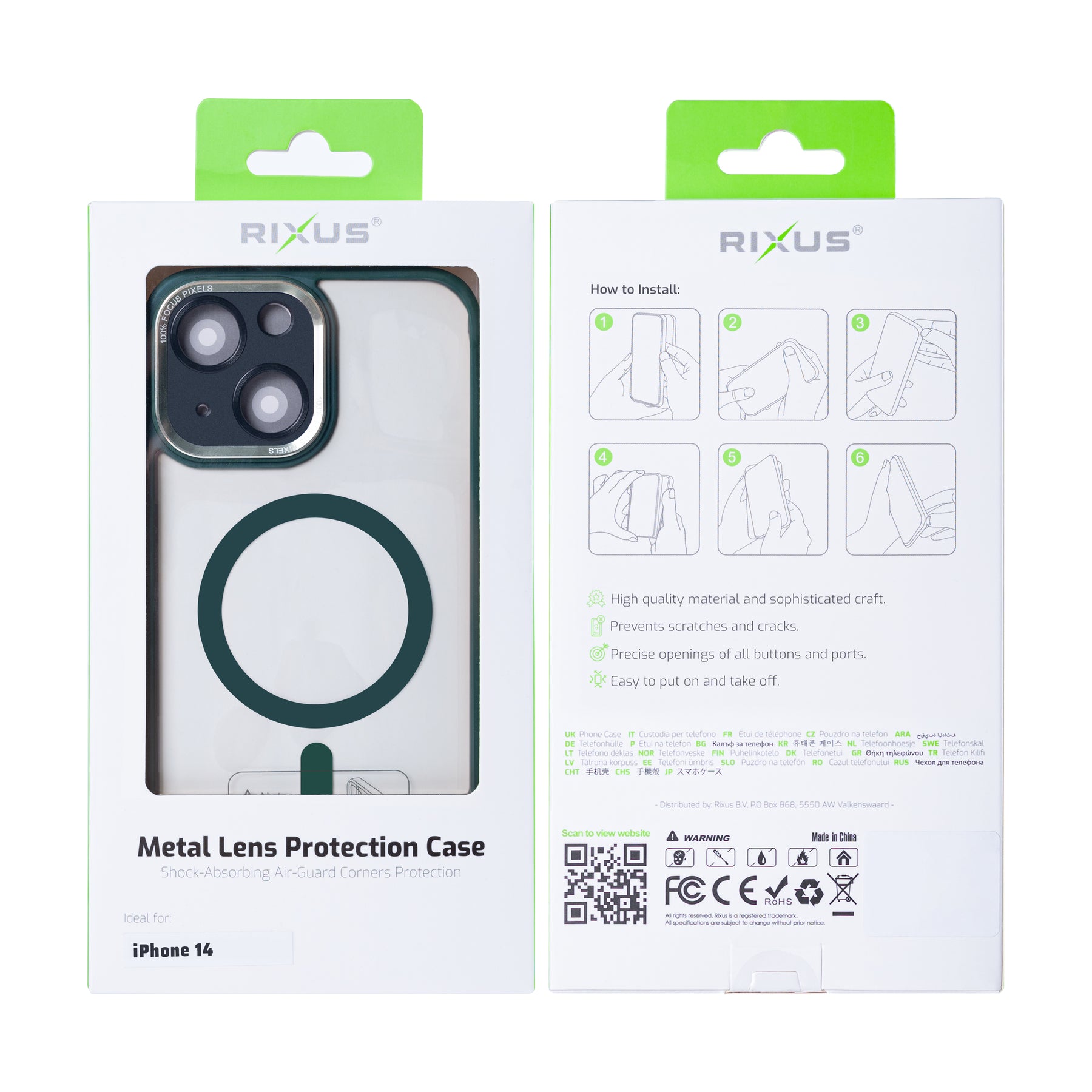 Rixus Classic 04 Case With MagSafe For iPhone 14 Dark Green