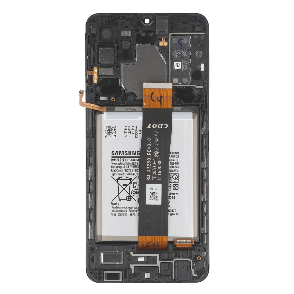 Samsung Galaxy A32 5G A326B Display And Digitizer With Frame Black With Battery Service Pack