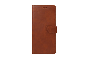 Rixus Bookcase For iPhone 15 Plus Brown