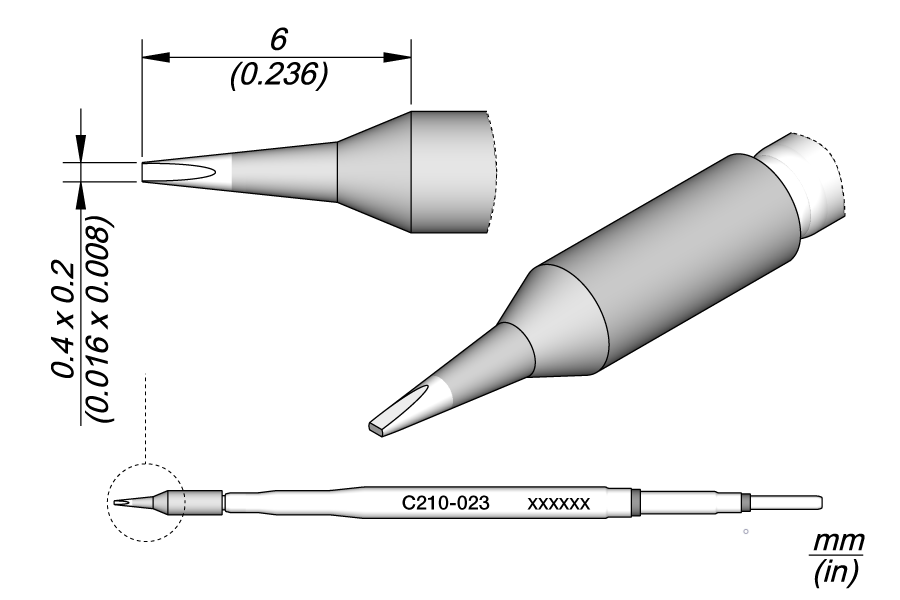 JBC Cartridge Chisel 0.4 x 0.2 (C210023)