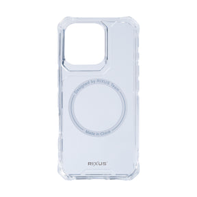 Rixus For iPhone 16 Pro Armor-X Anti Shock Case With MagSafe Transparent