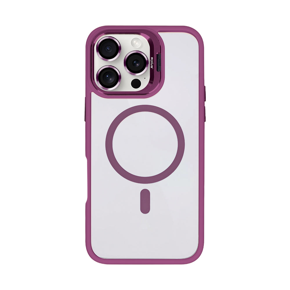 Rixus Classic 03 Case With MagSafe For iPhone 16 Pro Dark Pink