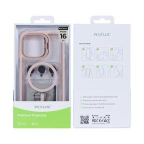 Rixus Classic 03 Case With MagSafe For iPhone 16 Pro Light Pink