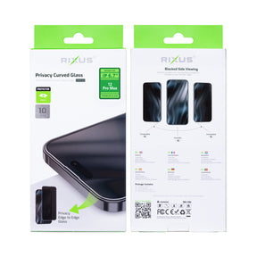 Rixus For iPhone 12 Pro Max Tempered Glass Curved Edge Privacy (10-Pack)