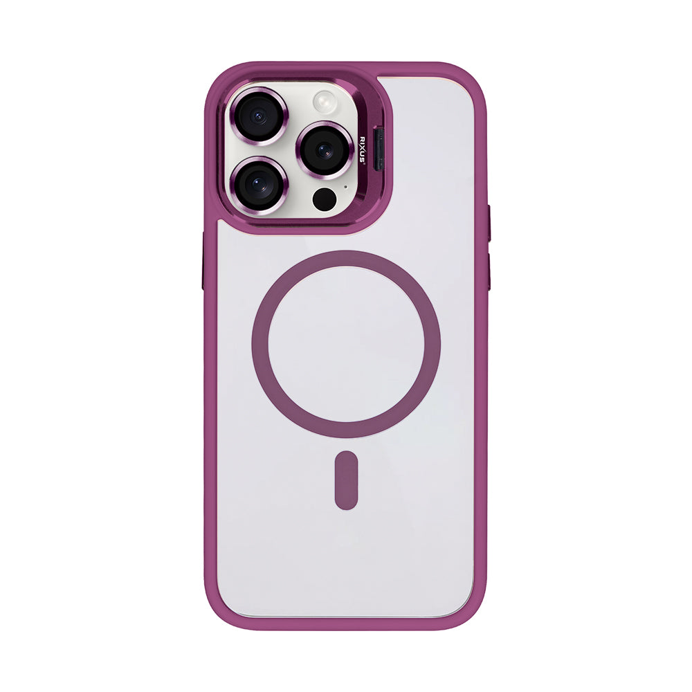 Rixus Classic 03 Case With MagSafe For iPhone 13 Pro Max Dark Pink