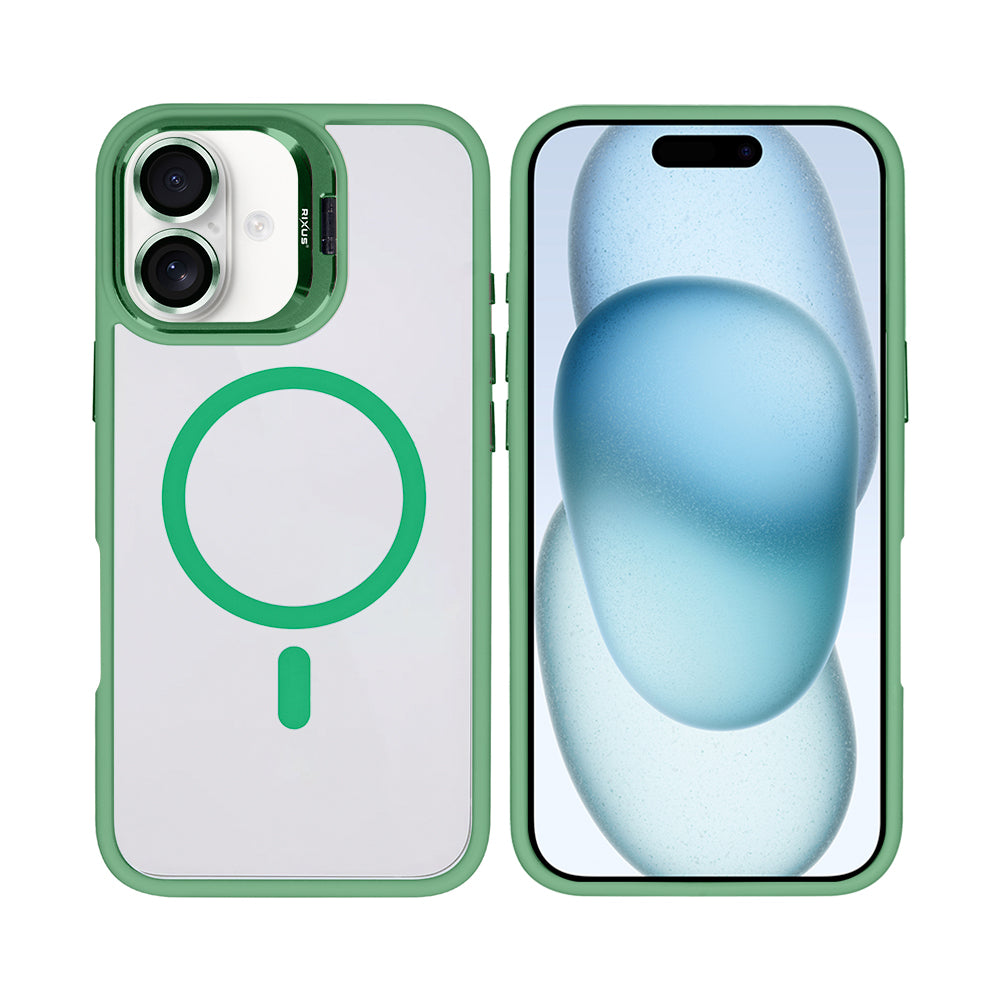 Rixus Classic 03 Case With MagSafe For iPhone 16 Light Green