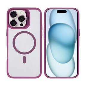 Rixus Classic 03 Case With MagSafe For iPhone 16 Pro Dark Pink