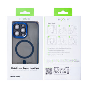 Rixus Classic 04 Case With MagSafe For iPhone 12 Pro Dark Blue