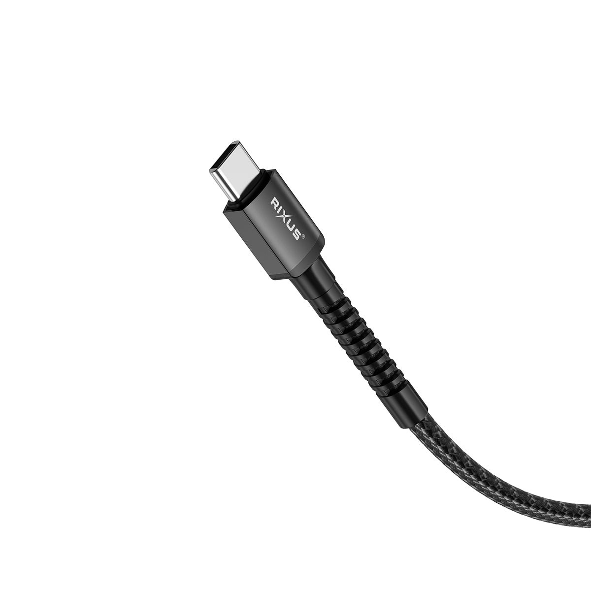 Rixus RXU71C Nylon Braided USB-C To USB-C Cable 120CM Black