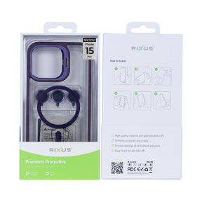 Rixus Classic 03 Case With MagSafe For iPhone 15 Plus Deep Purple