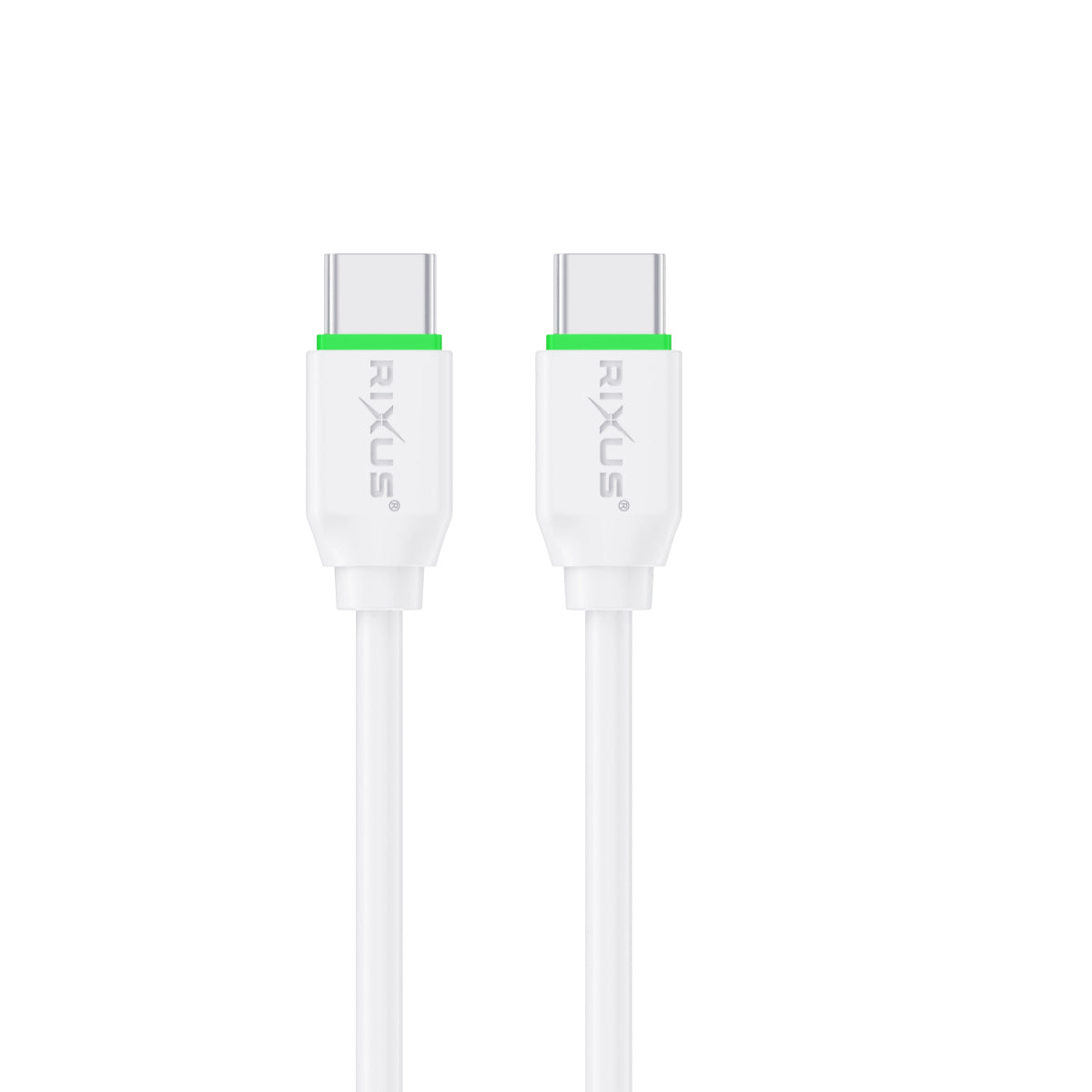 Rixus RXUC18C Fast Charging USB-C To USB-C Cable White