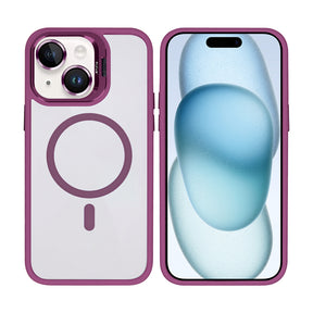 Rixus Classic 03 Case With MagSafe For iPhone 15 Plus Dark Pink