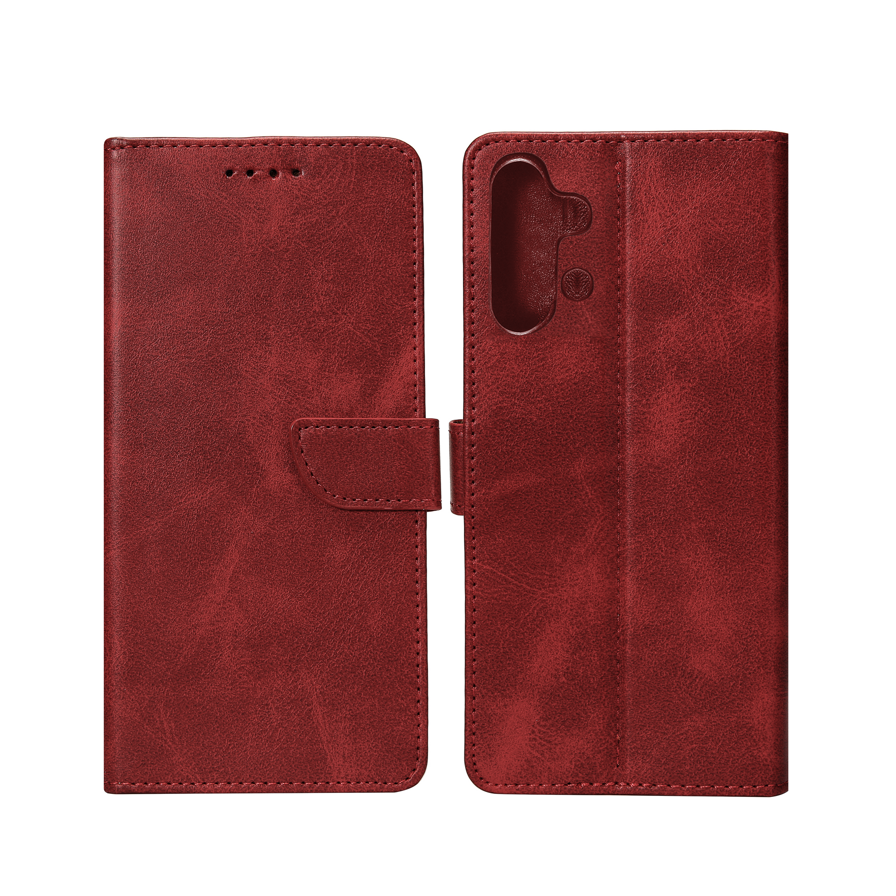 Rixus Bookcase For Samsung Galaxy A32 5G A326B Dark Red