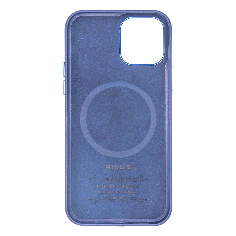 Rixus Classic 02 Case With MagSafe For iPhone 12,12 Pro Blue