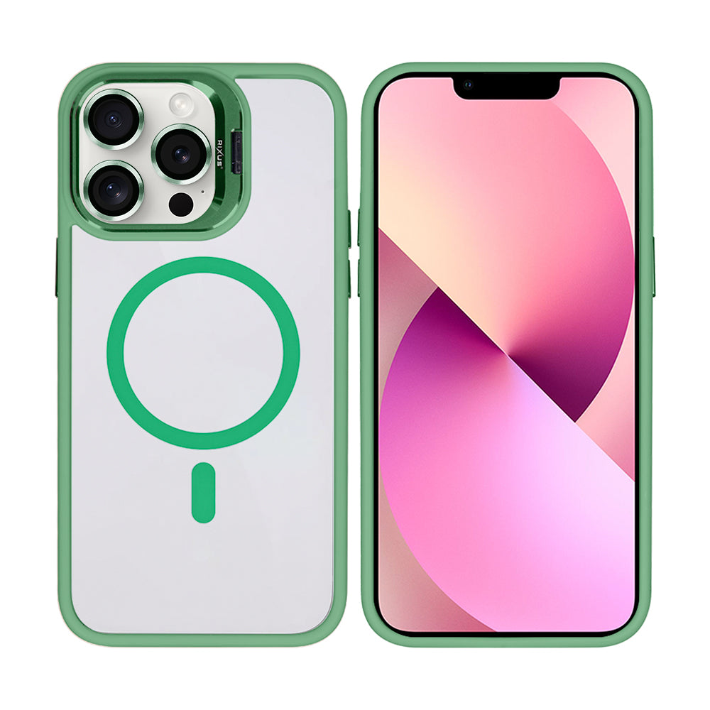 Rixus Classic 03 Case With MagSafe For iPhone 12, 12 Pro Light Green