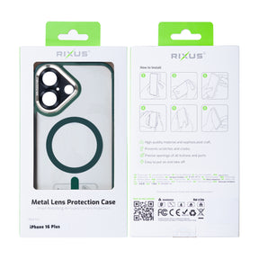 Rixus Classic 04 Case With MagSafe For iPhone 16 Plus Dark Green