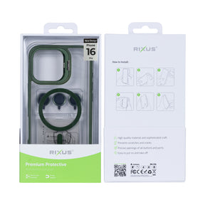 Rixus Classic 03 Case With MagSafe For iPhone 16 Pro Dark Green