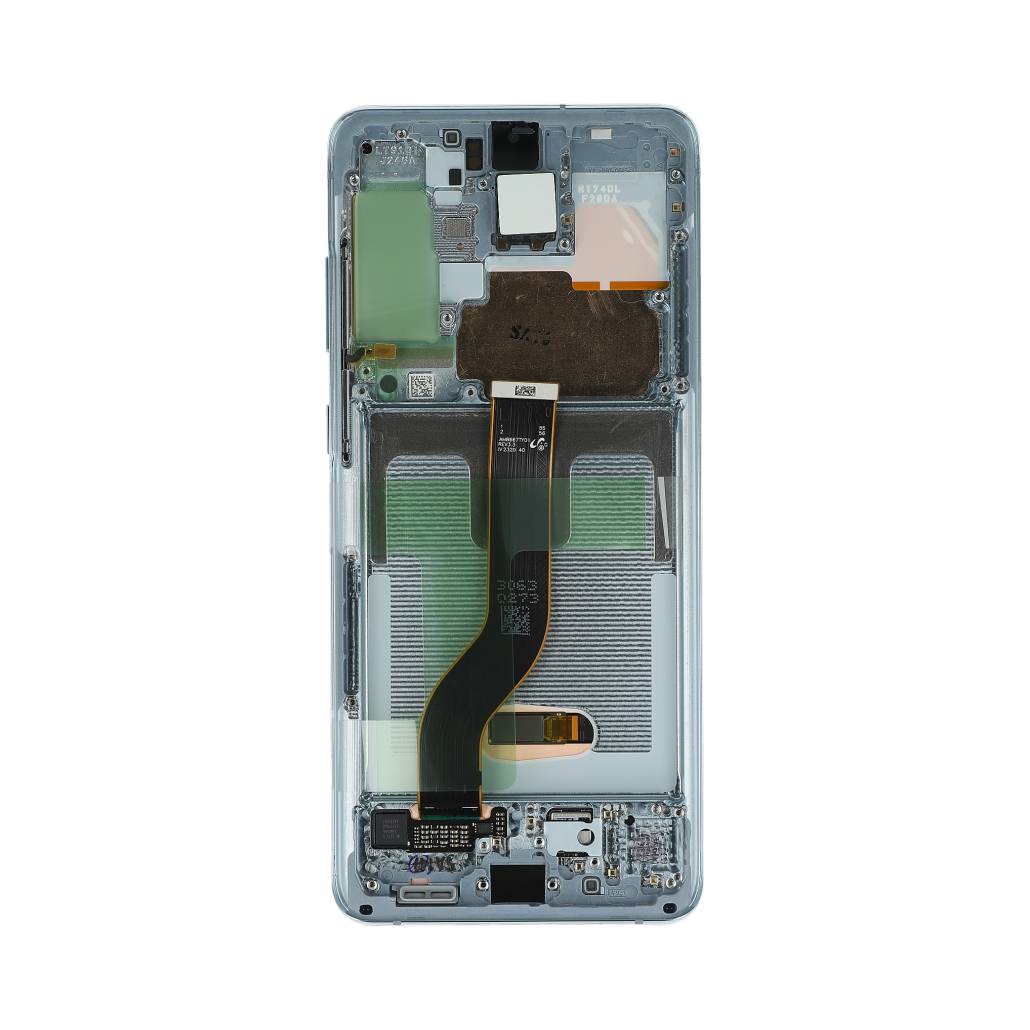 Samsung Galaxy S20 Plus G985F, S20 Plus 5G G986F Display And Digitizer With Frame Cloud Blue Without Camera Service Pack