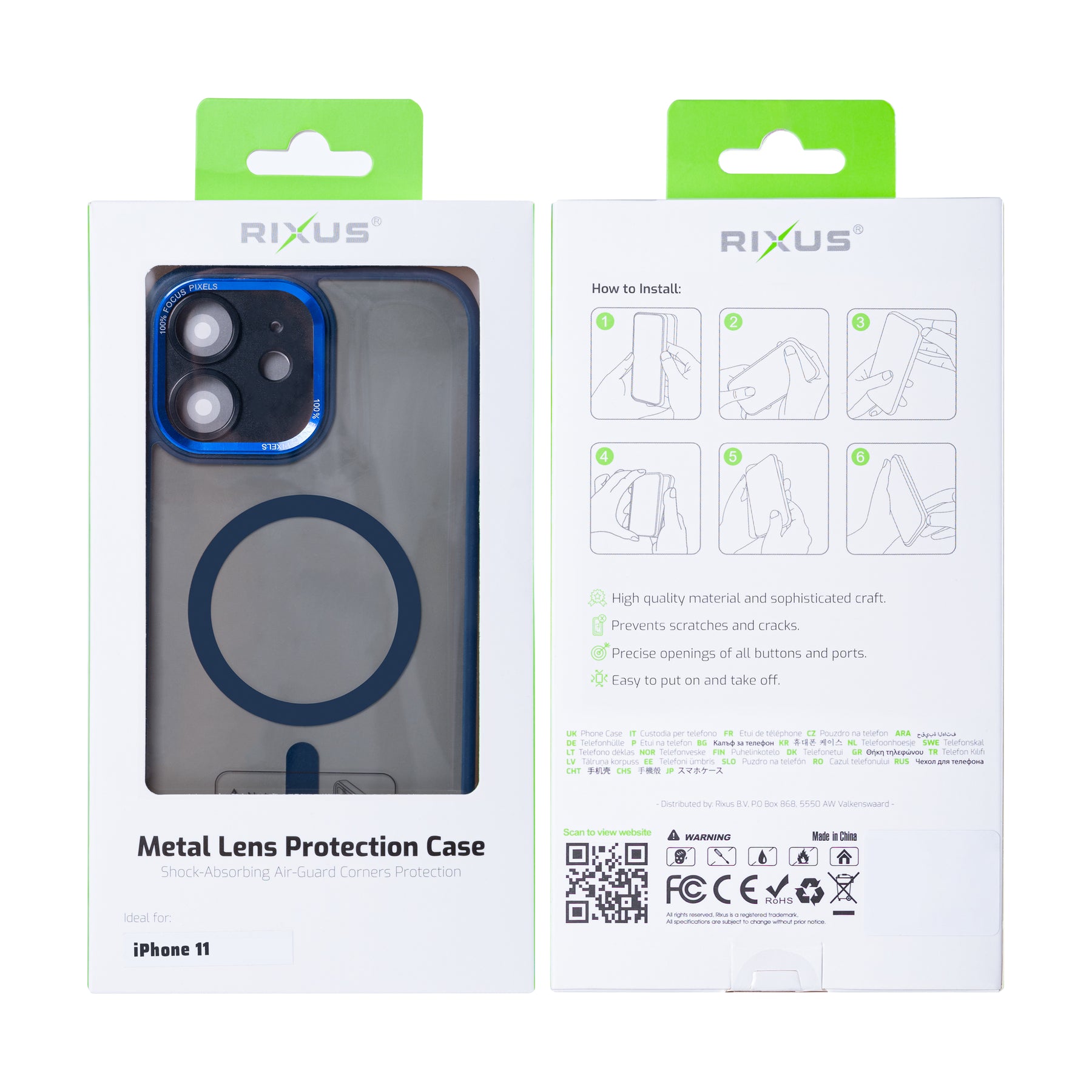 Rixus Classic 04 Case With MagSafe For iPhone 11 Dark Blue