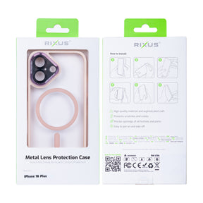 Rixus Classic 04 Case With MagSafe For iPhone 16 Plus Pink