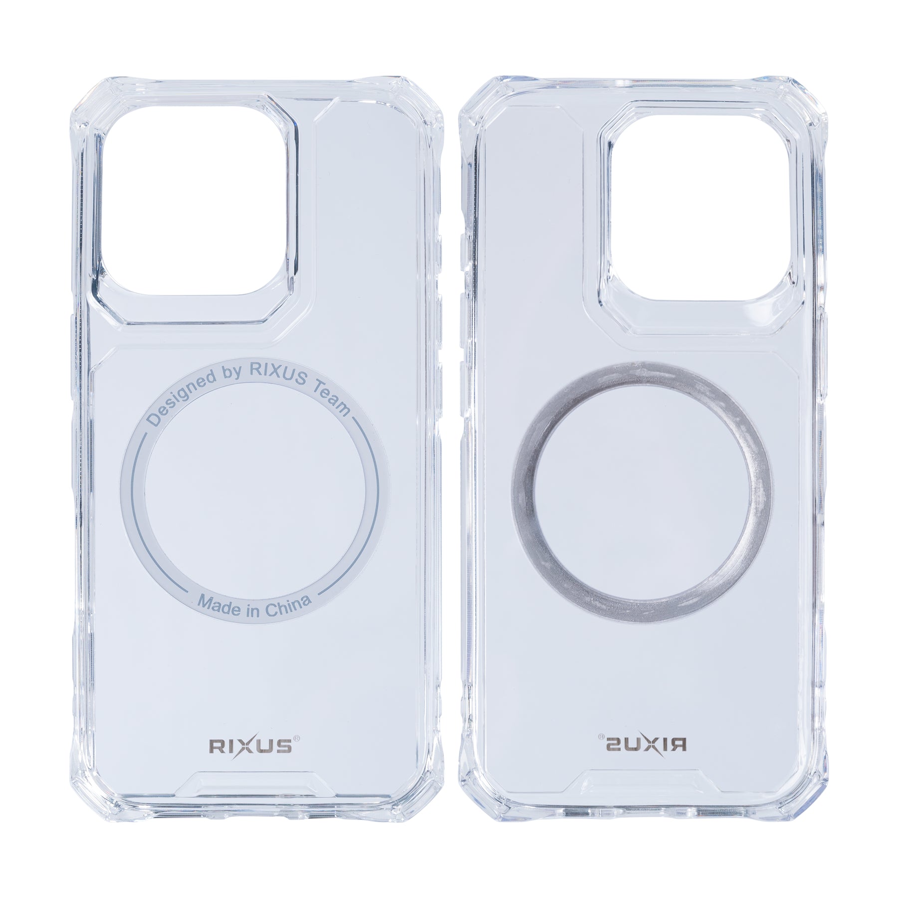 Rixus For iPhone 16 Pro Armor-X Anti Shock Case With MagSafe Transparent