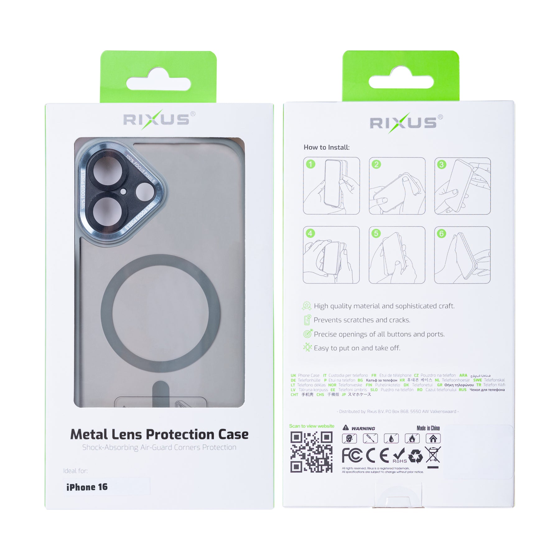 Rixus Classic 04 Case With MagSafe For iPhone 16 Grey