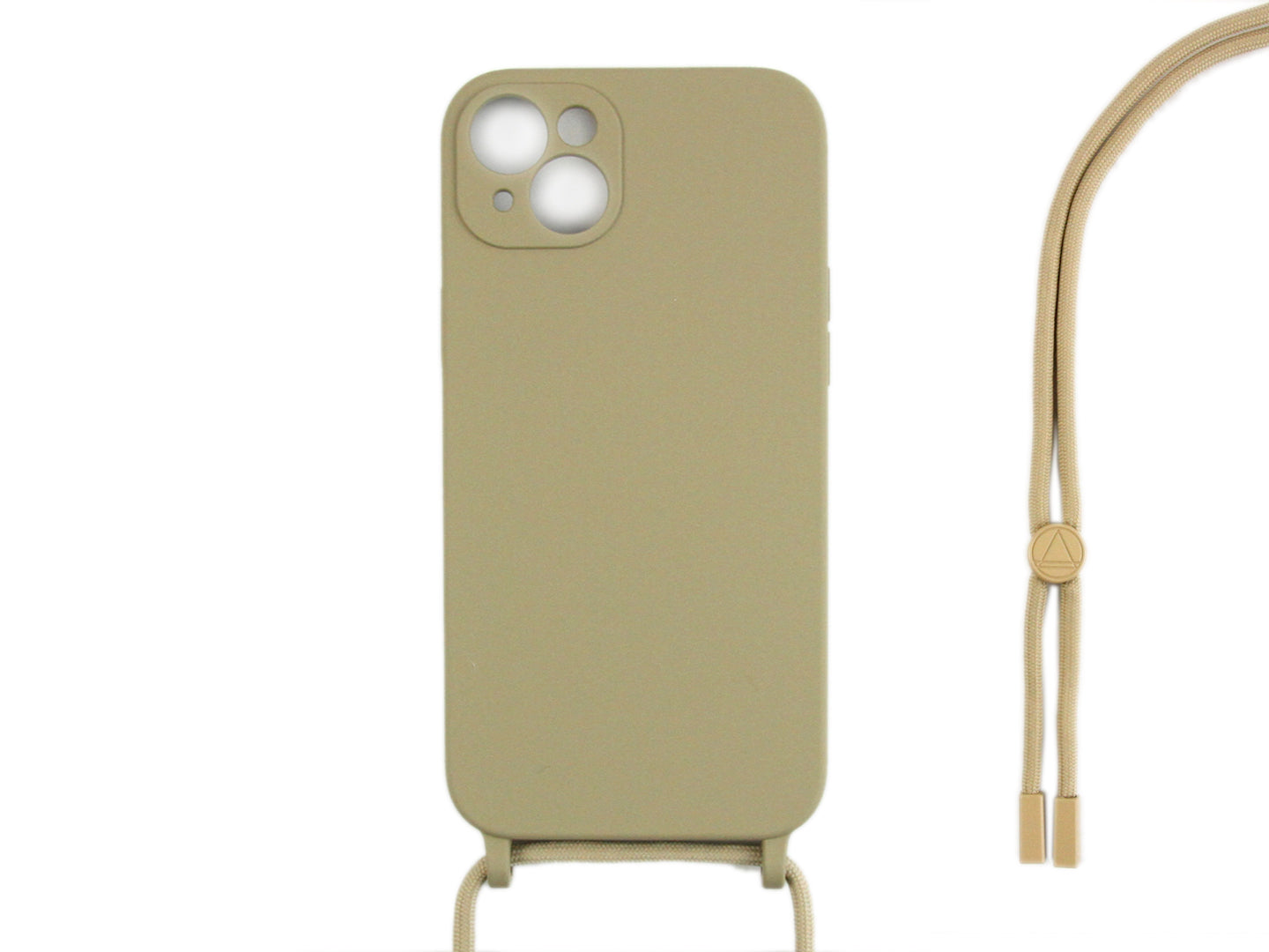 Rixus For iPhone 15 Plus TPU Necklace Cord Cover Gold