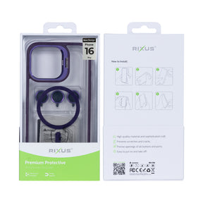 Rixus Classic 03 Case With MagSafe For iPhone 16 Pro Deep Purple