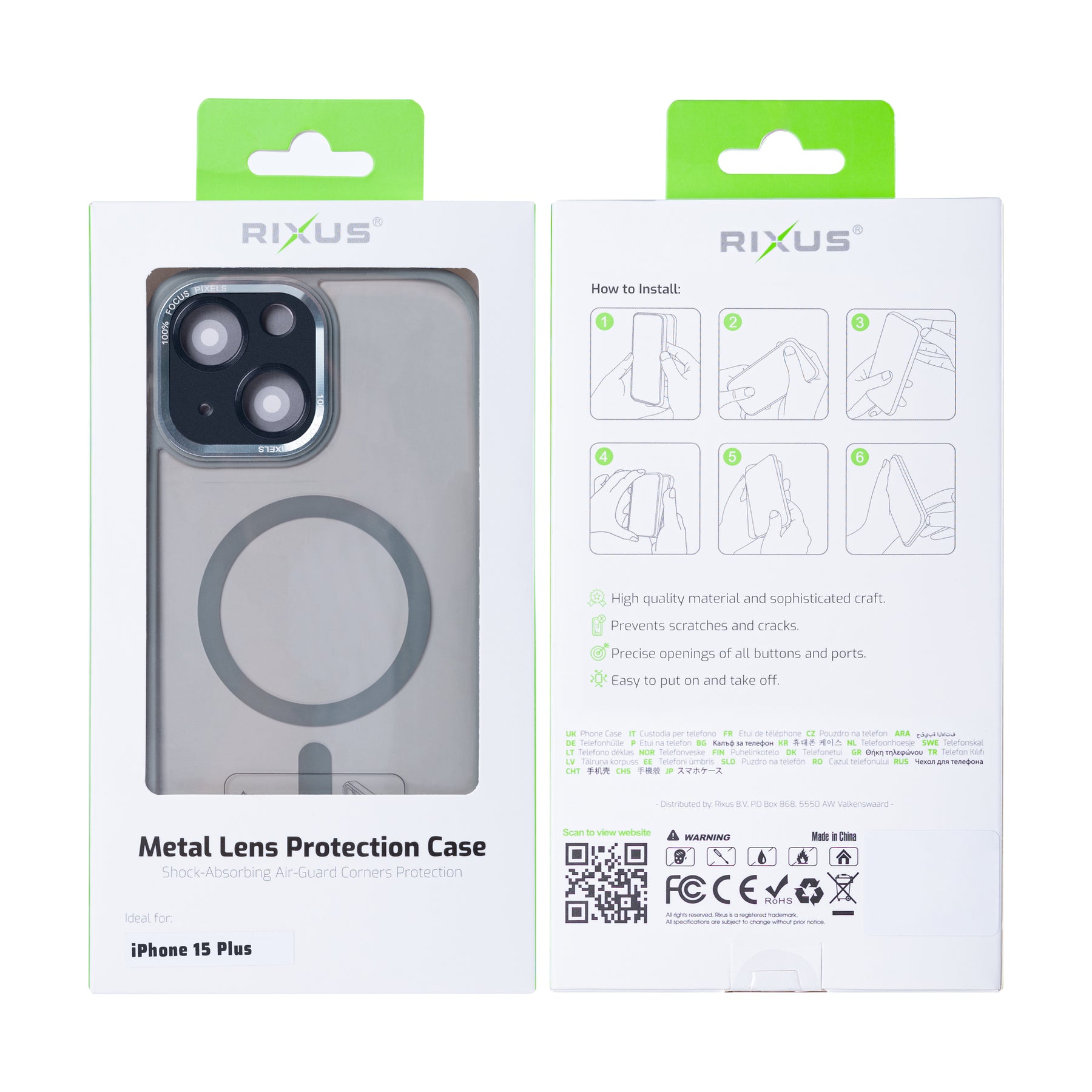 Rixus Classic 04 Case With MagSafe For iPhone 15 Plus Grey