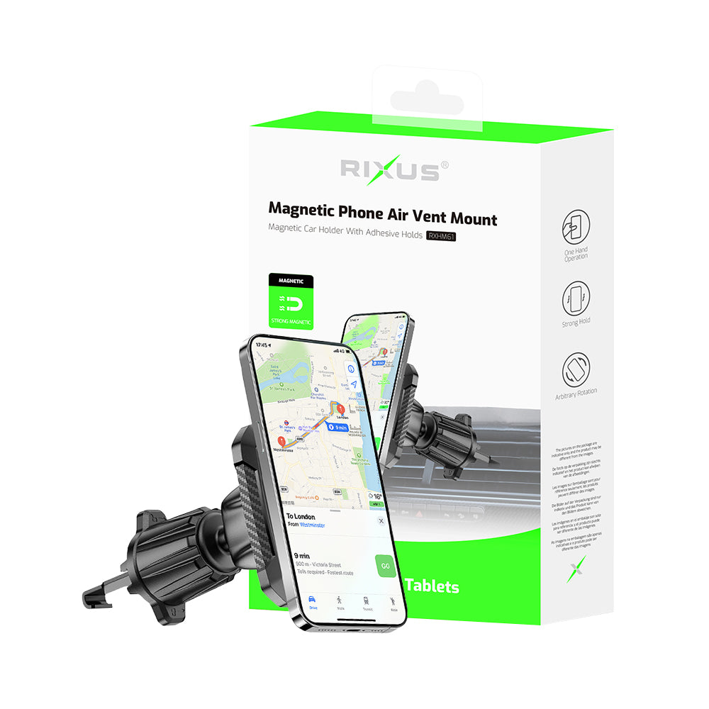 Rixus RXHM61 Rectangle Magnetic Car Mount Gray