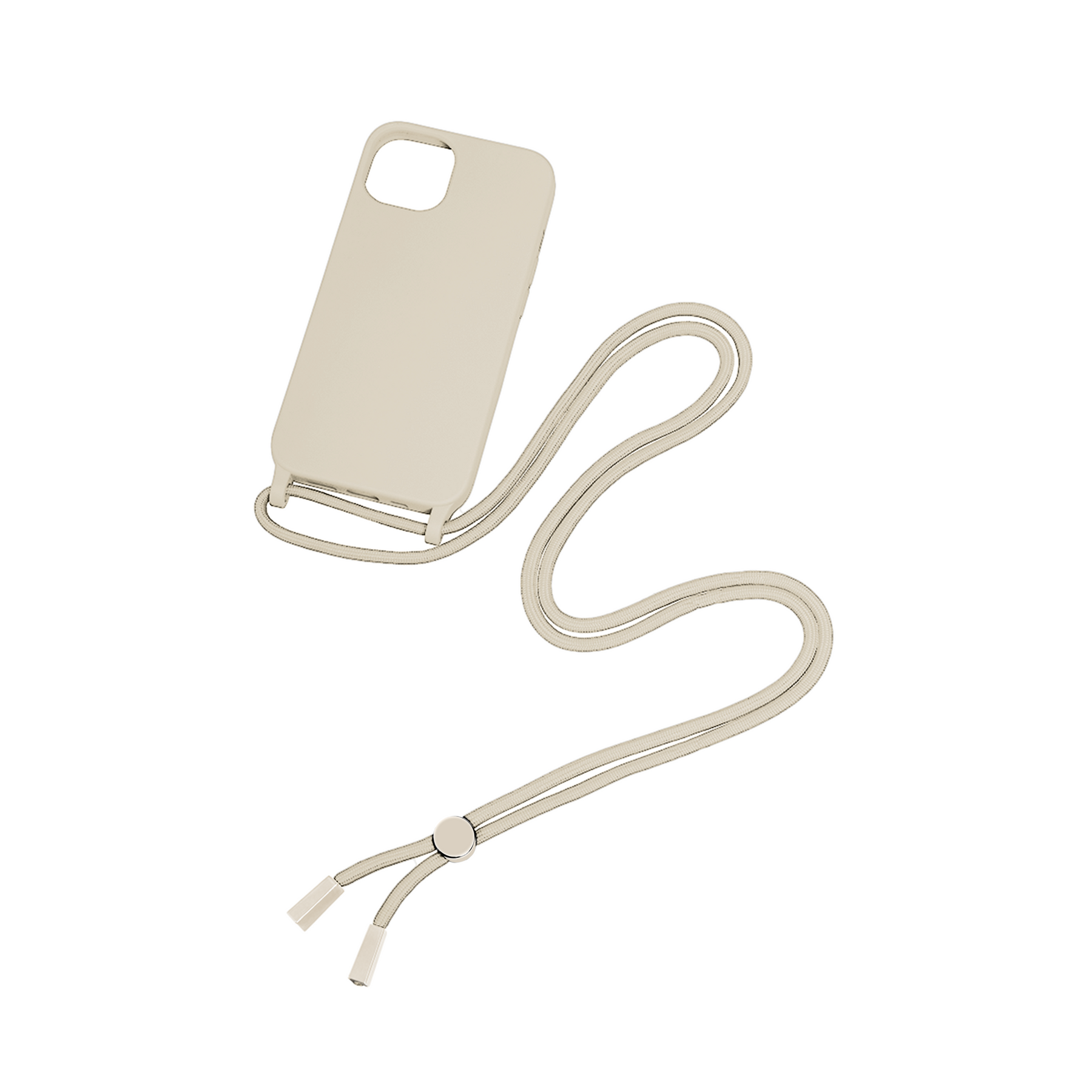 Rixus For iPhone 15 Pro TPU Necklace Cord Cover Gold