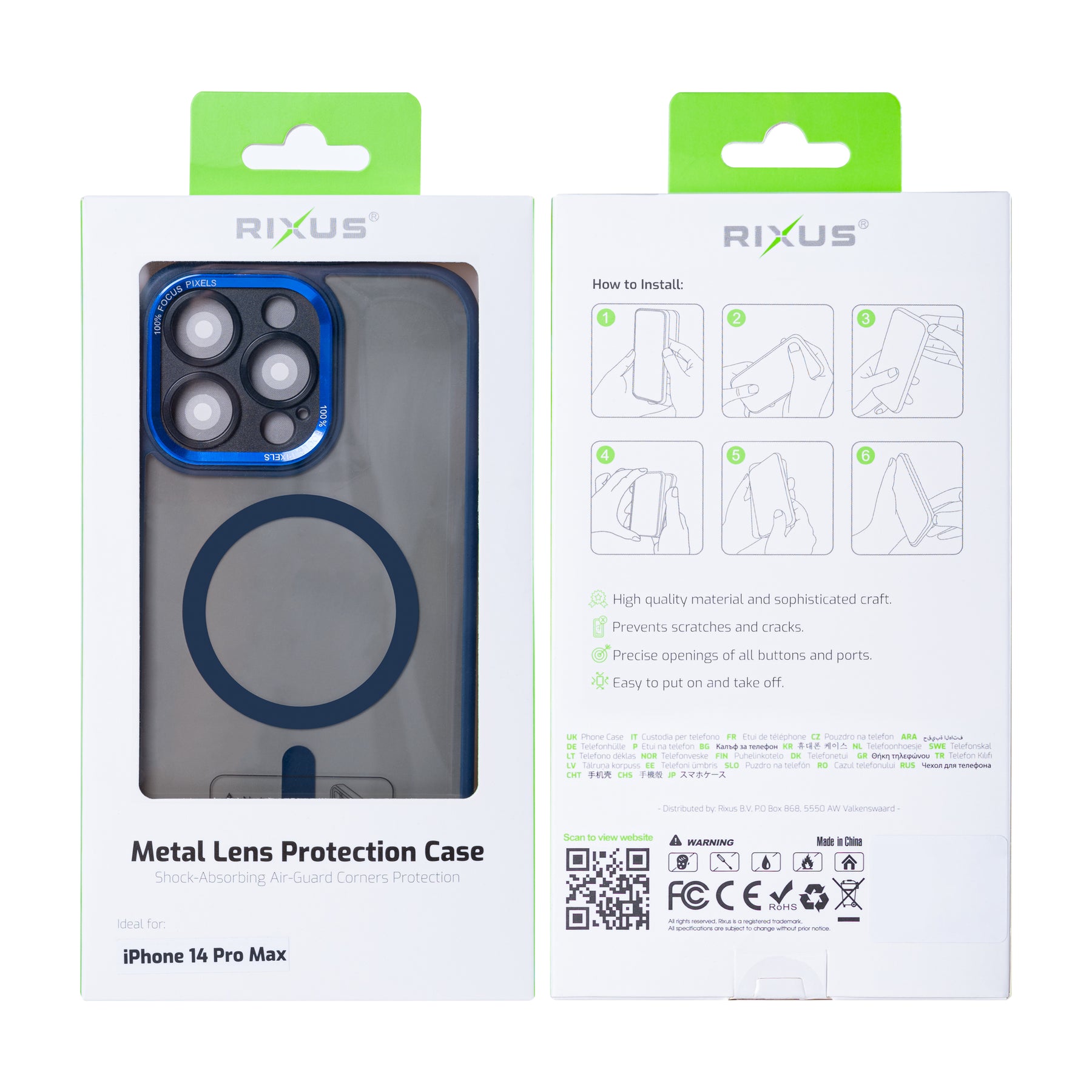 Rixus Classic 04 Case With MagSafe For iPhone 14 Pro Max Dark Blue