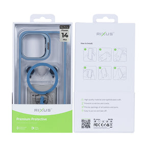 Rixus Classic 03 Case With MagSafe For iPhone 14 Plus Light Blue