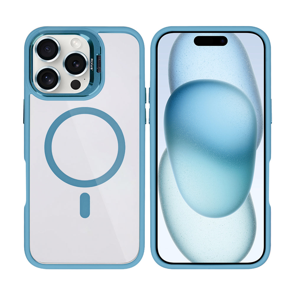 Rixus Classic 03 Case With MagSafe For iPhone 16 Pro Max Light Blue