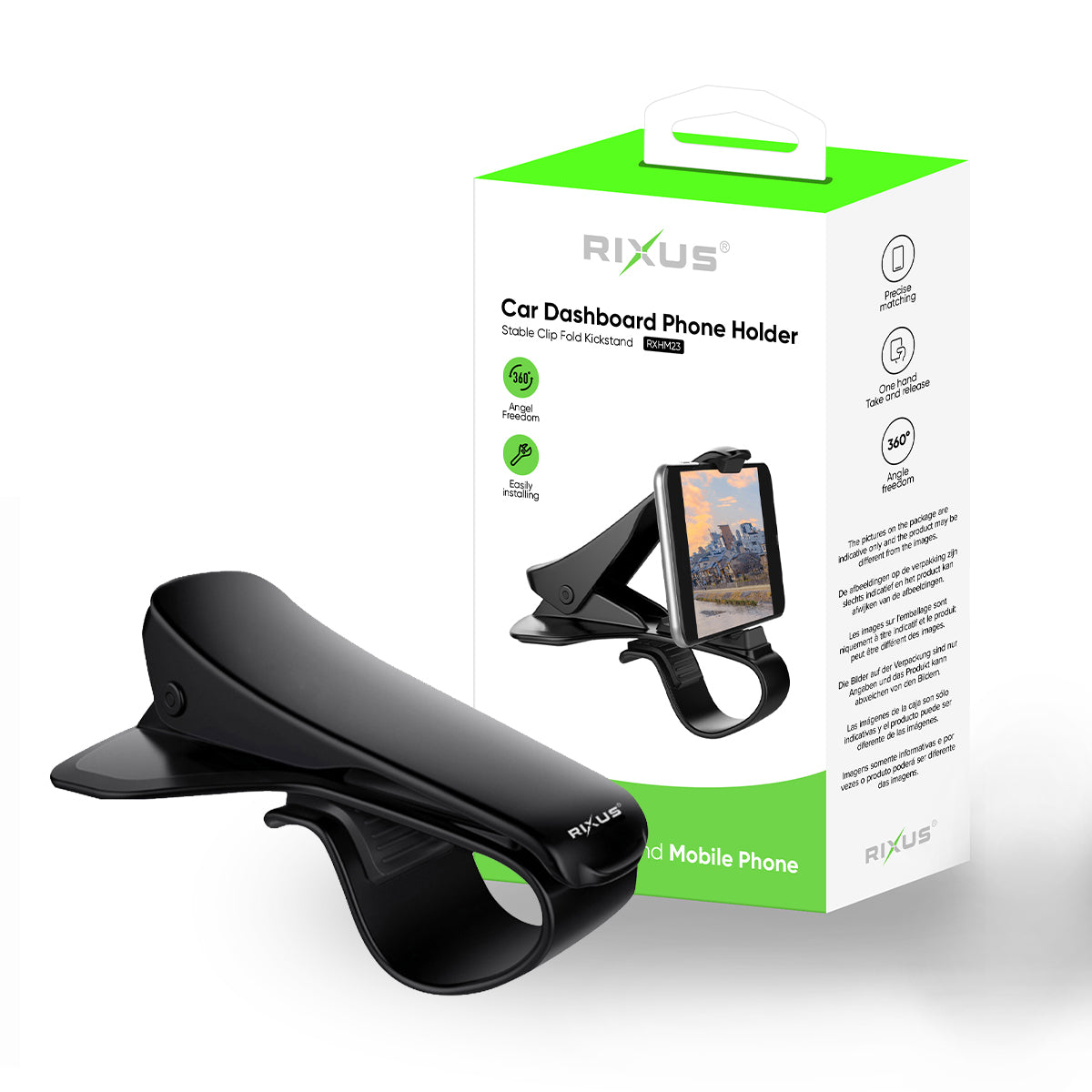 Rixus RXHM23 Car Dashboard Phone Holder Black