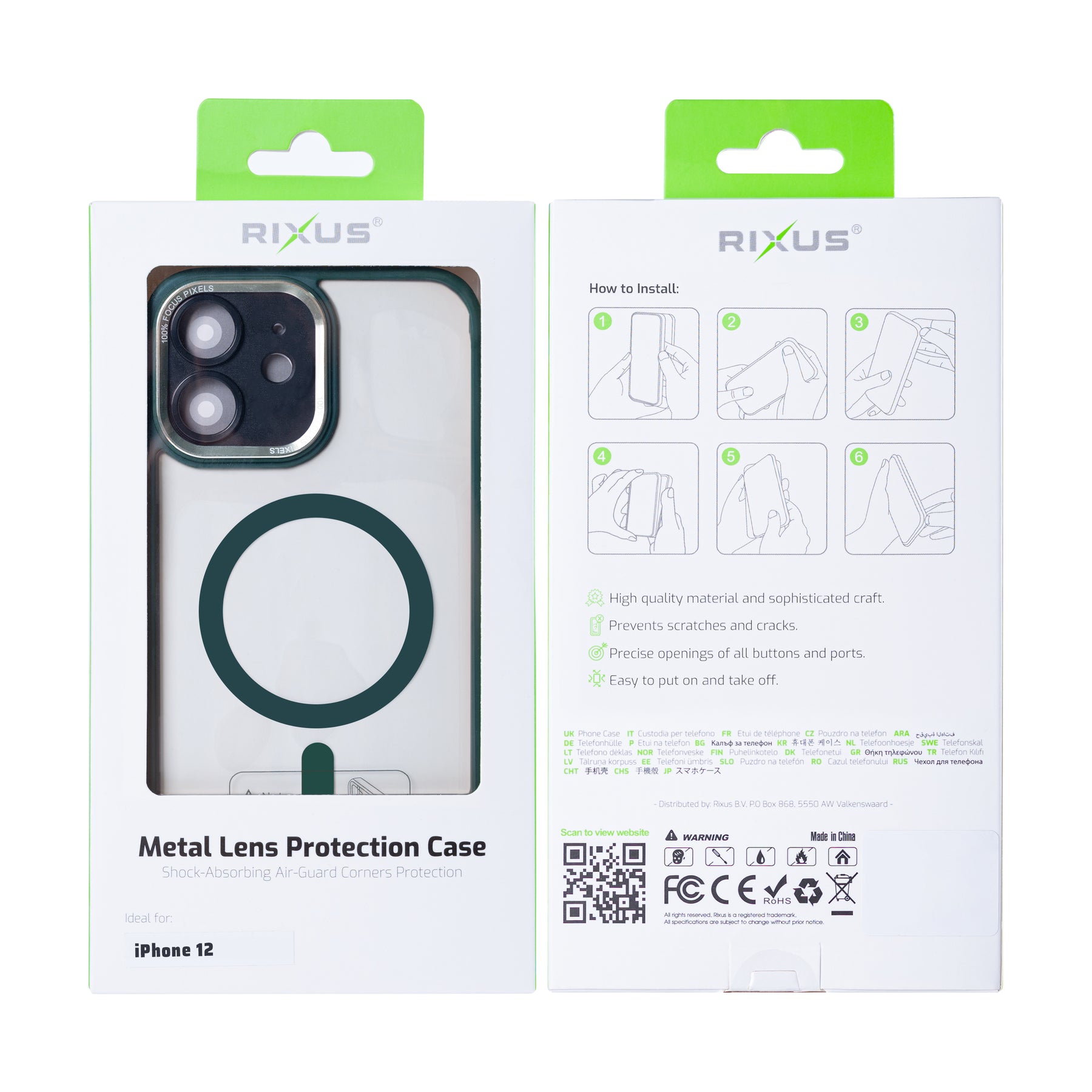 Rixus Classic 04 Case With MagSafe For iPhone 12 Dark Green