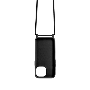 Rixus For iPhone 15 Pro TPU Necklace Cord Cover Black