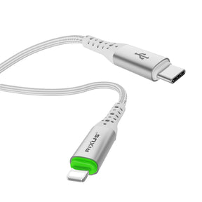 Rixus RXUC21L Auto Disconnect USB-C To Lightning Cable White