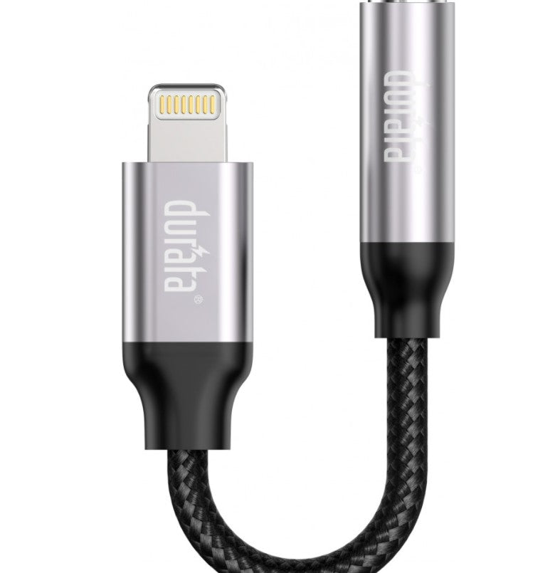 Durata Lightning to 3.5mm Headphone Adaptor Black DR-MU07