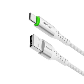 Rixus RXUC21AC Auto Disconnect USB-A To USB-C Cable White