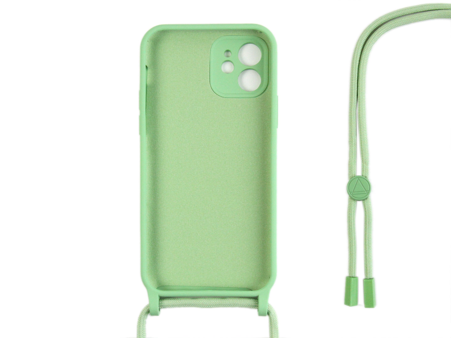 Rixus For iPhone 12 Mini TPU Necklace Cord Cover Matcha