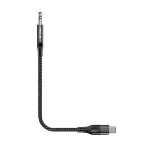 Rixus RXMU35C 3.5mm AUX To USB-C Braided Audio Cable 120CM Black