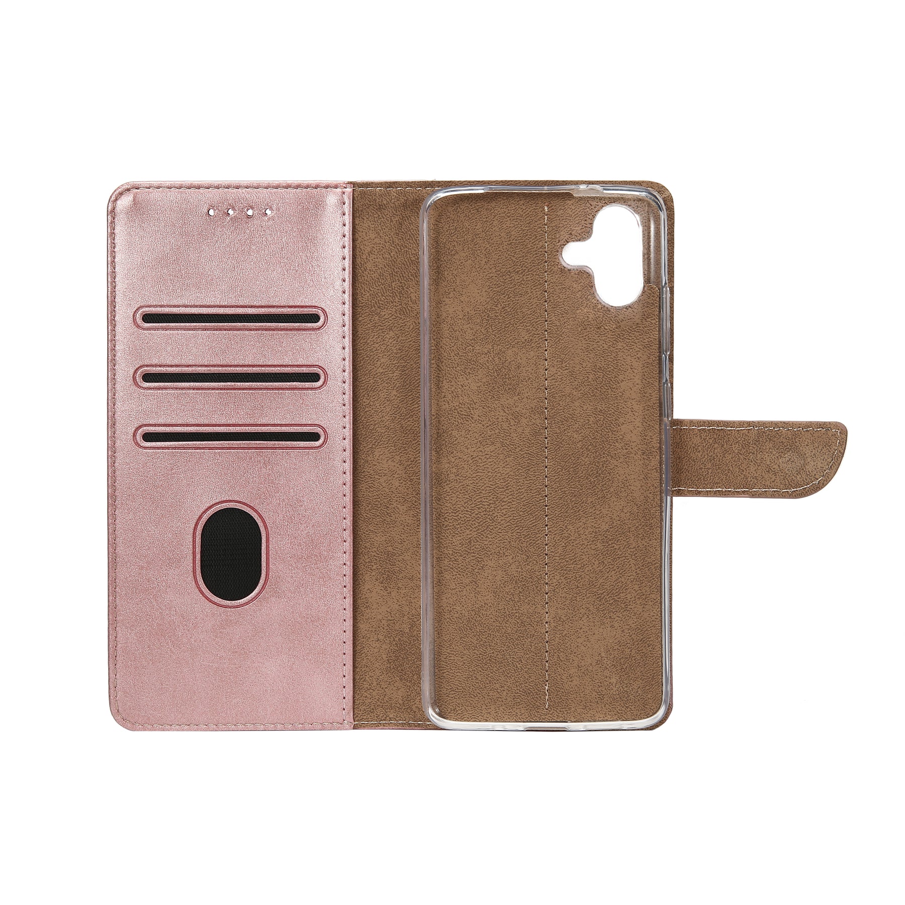 Rixus Bookcase For Samsung Galaxy A05 A055F Pink