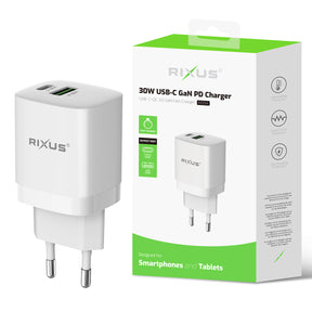 Rixus RX95A 30W USB-C GaN PD Charger White